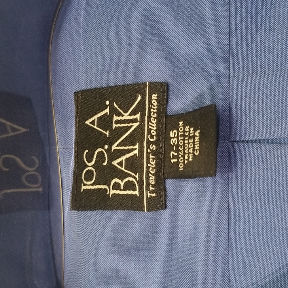 Jos. A. Bank 17-35 Colbalt Blue Travellers Collection Button Down Shirt - Picture 2 of 4